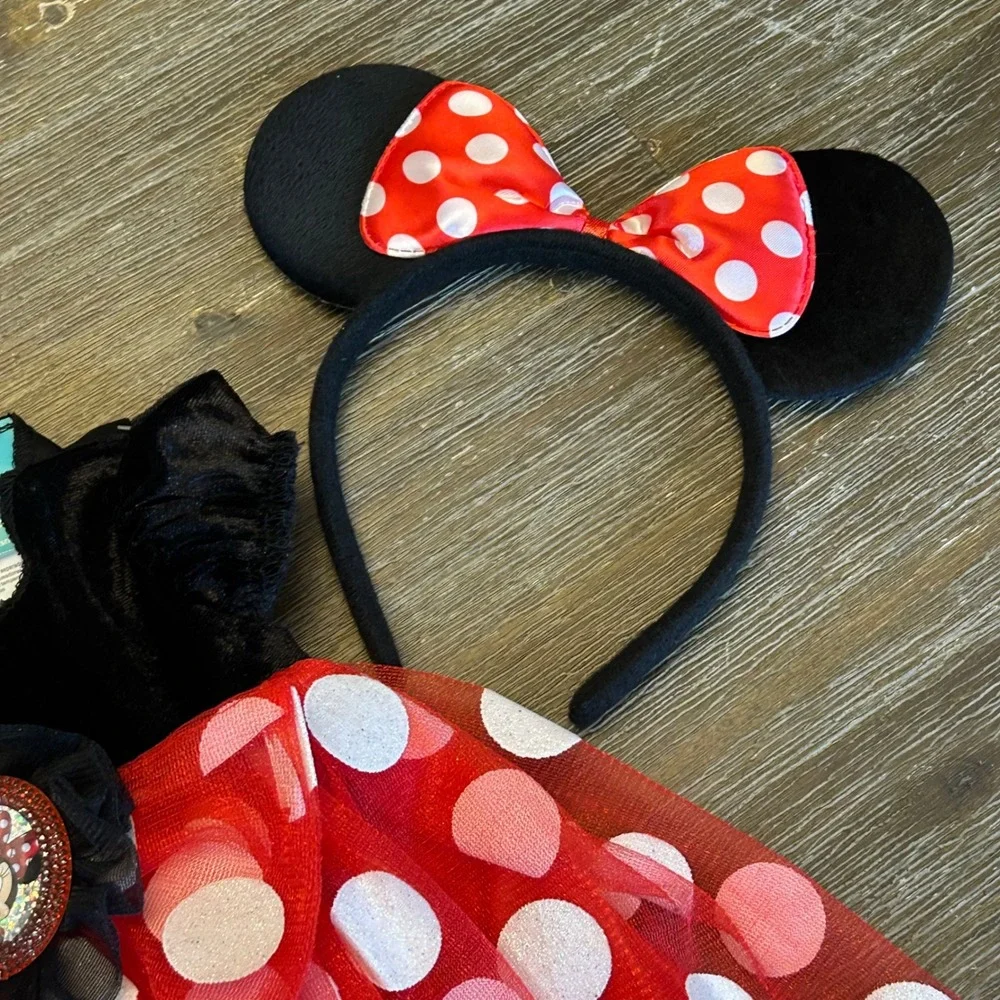 Disney 6-12 Mths Minnie Mouse‎ Dress Halloween Costume Red polka dot w ears